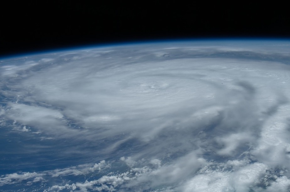 Furacão Ida como tempestade de categoria 2 em 28 de agosto de 2021.