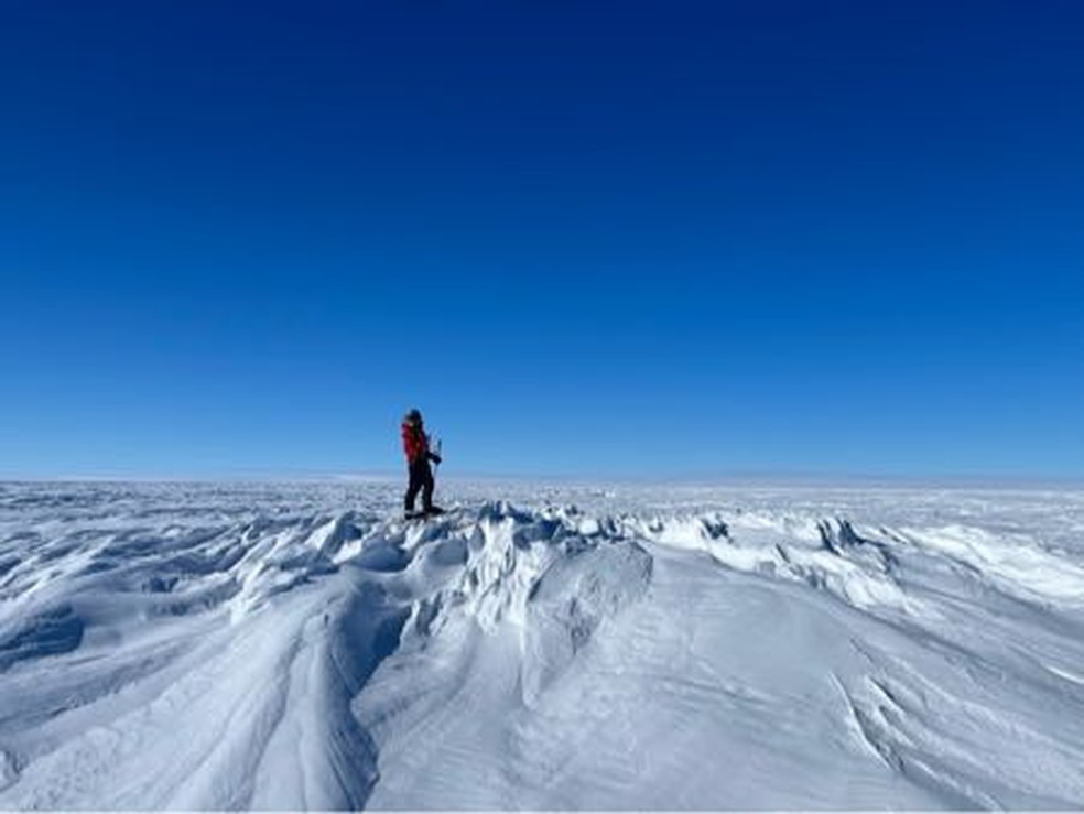 Expedição Antarctica 2023, iniciada em novembro de 2022 pelos médicos britânicos Gareth Andrews e Richard Stephenson — Foto: Antarctica 2023
