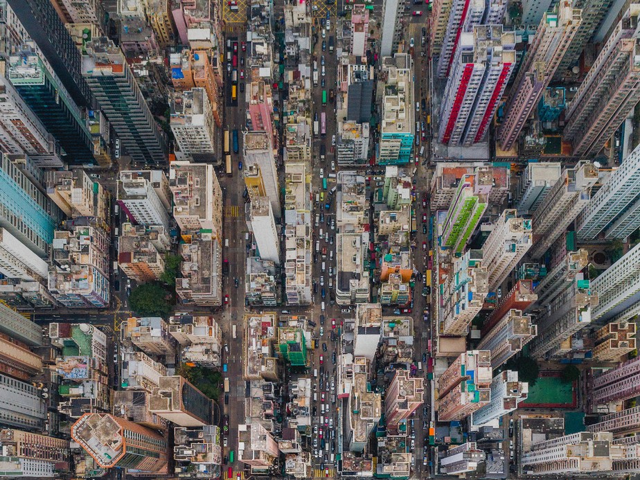 Vista aérea de cidade