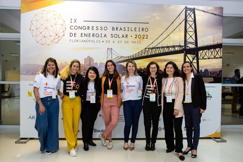 Representantes da Rede Mesol no Congresso Brasileiro de Energia Solar de 2022. — Foto: Acervo pessoal