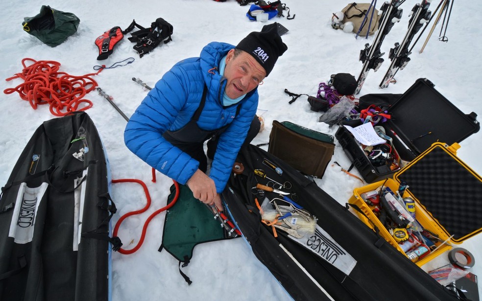 Robert Swan, veterano em expedições à Antártida, tenta pela terceira vez atravessar o continente gelado — Foto: 2041 Foundation
