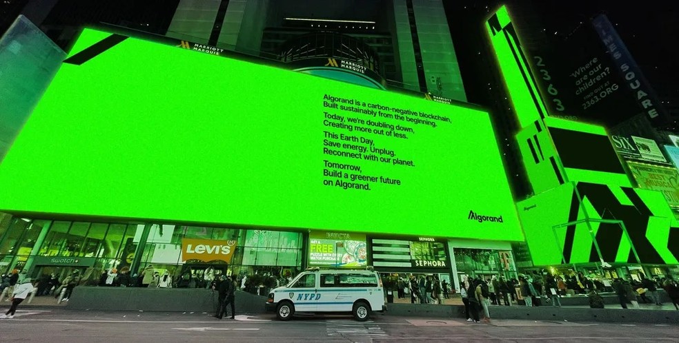 Ativação da Algorand na Times Square  — Foto: Algorand Foundation