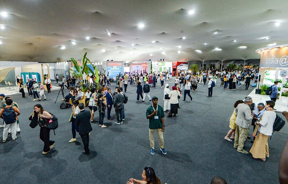 Corredores da Blue Zone da ONU na COP30, em Belém — Foto: Antonio Scorza/COP30