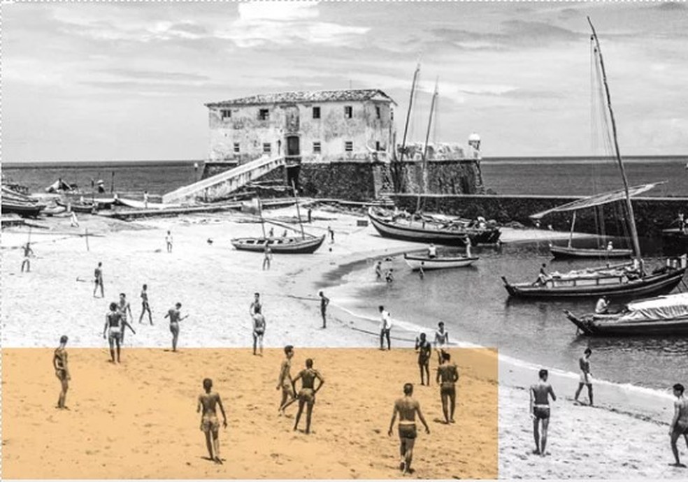 PORTO DA BARRA 1960 - A praia é uma das áreas em Salvador que poderão ficar submersas em 78 anos, segundo projeção da prefeitura — Foto: Getty Images