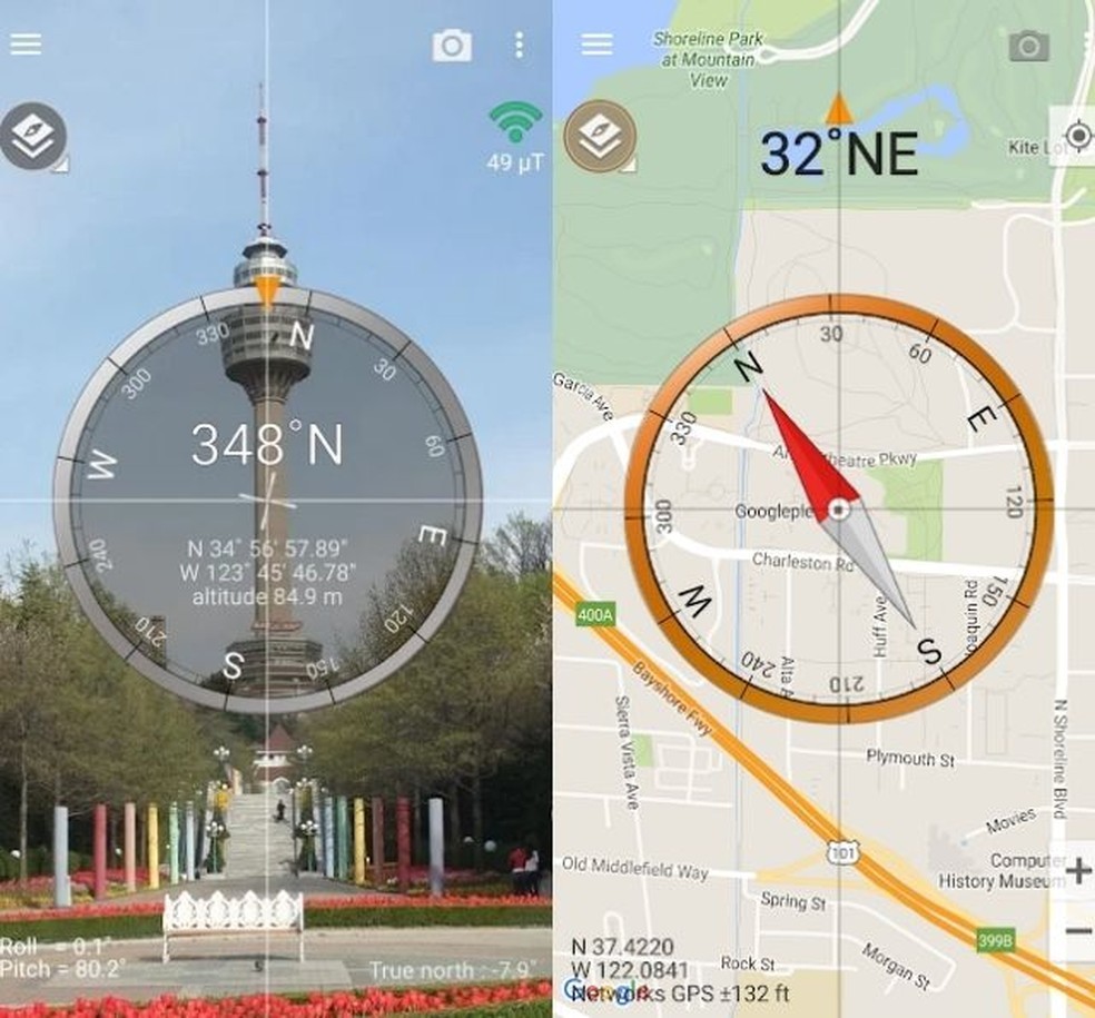 O Smart Compass é uma bússola online — Foto: Divulgação