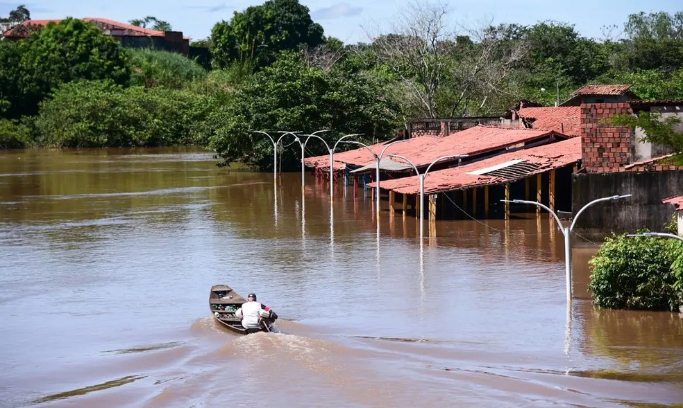 As fortes chuvas dos últimos dias no Maranhão elevaram o nível dos rios — Foto: Twitter do Governador do Maranhão