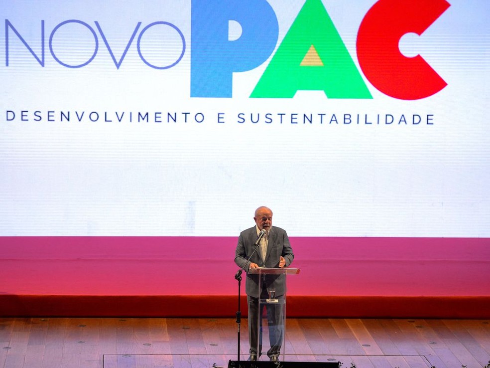 Presidente Lula apresentando o novo PAC — Foto: Tomaz Silva/Agência Brasil