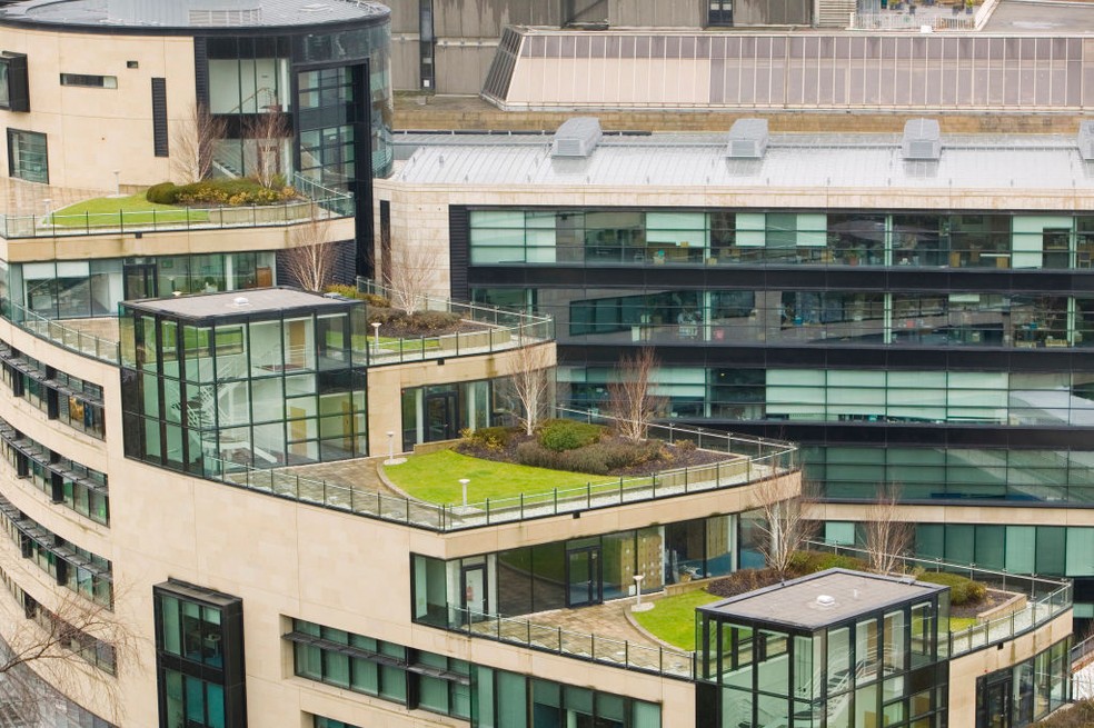 "Edifício verde", com telhado de grama, em Edimburgo, na Escócia (Reino Unido) — Foto: Ashley Cooper/Construction Photography/Avalon/Getty Images
