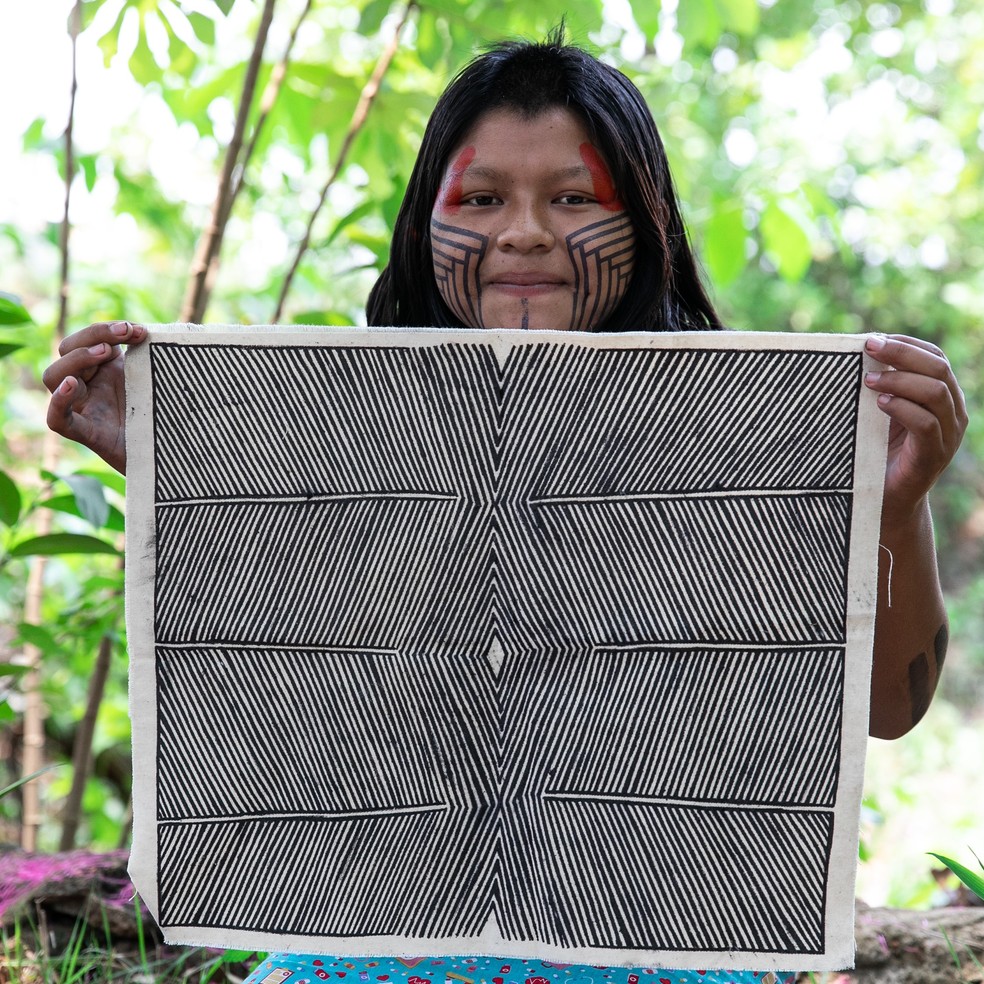 Arte indígena feita pelas comunidades que contribuem com a Tucum — Foto: Divulgação
