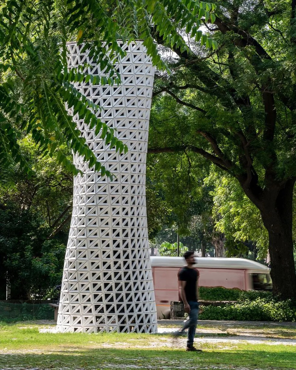 Torre Verto, instalada em um parque na Índia. — Foto: Avesh Gaur