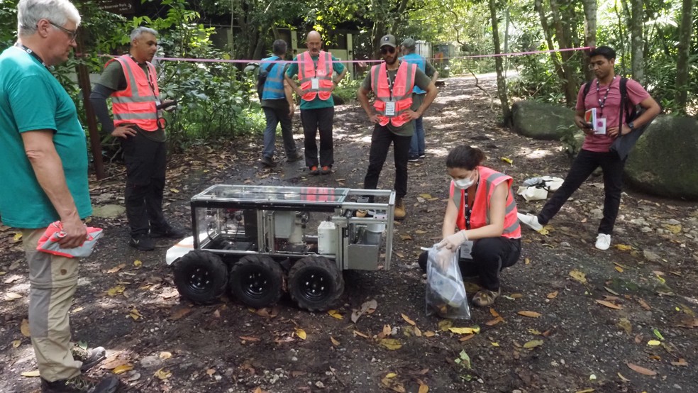 O Brazilian Team, baseado em Piracicaba (SP), usa drones e robôs terrestres para analisar DNA Ambiental. A equipe está na fase final do concurso XPrize Rainforest, que vai entregar US$ 10 milhões em 2024 aos vencedores — Foto: Divulgação