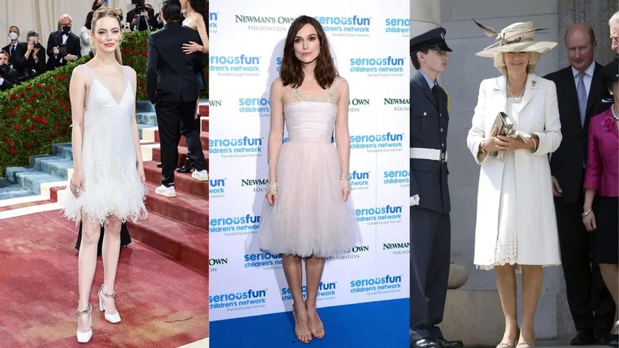 6 famosas que repetiram seus vestidos de noiva ao longo dos anos.
