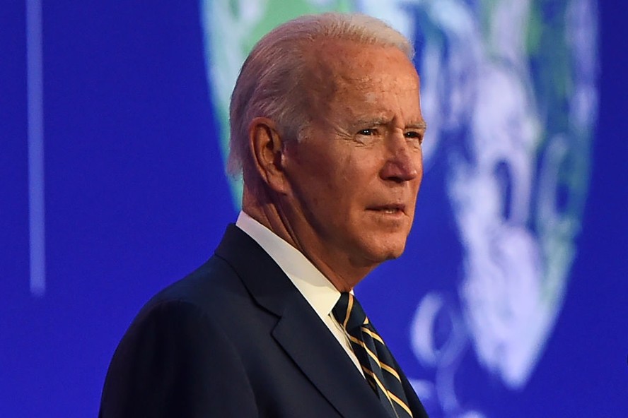 O presidente dos EUA, Joe Biden, apresenta sua declaração nacional durante o segundo dia da COP26