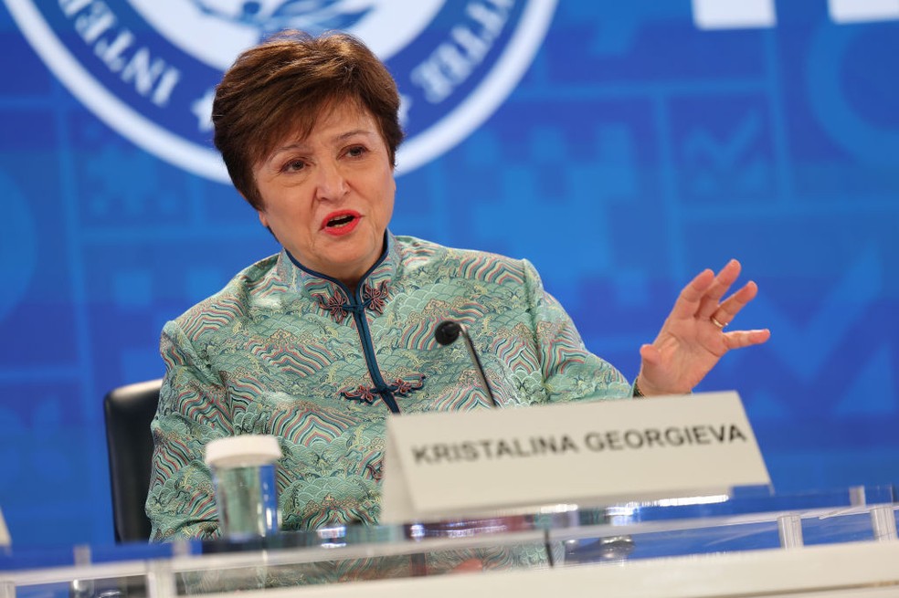 Kristalina Georgieva, diretora geral do FMI — Foto: Kevin Dietsch / Getty Images