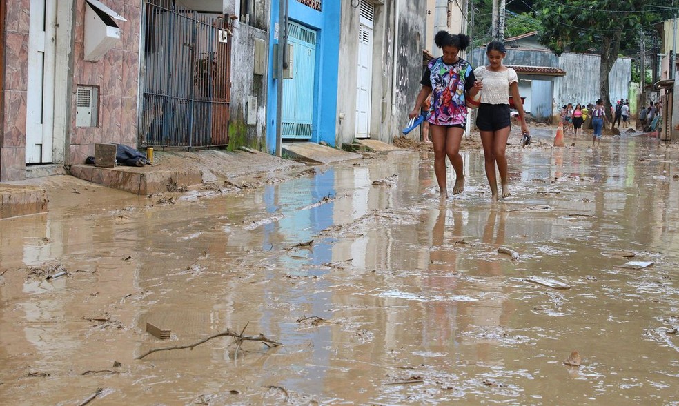 Litoral norte de São Paulo foi atingido por fortes chuvas no verão de 2023. — Foto: Rovena Rosa / Agência Brasil 
